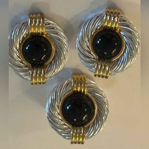 VTG Designer Ellen Kiam Pierced Earrings & Pendant Set  Timeless Classic - Picture 1 of 8